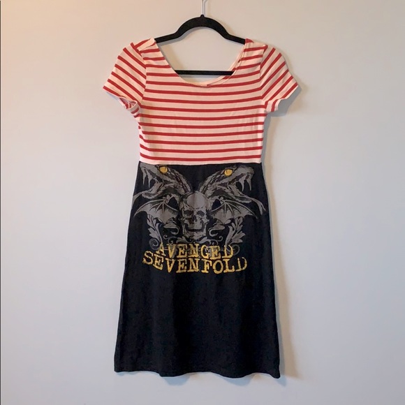 Hand Crafted Dresses & Skirts - 2 for $15! DIY Avenged Sevenfold T-shirt Dress